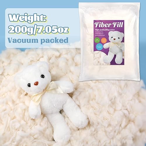 Miniatura 2 de Kogyxe Relleno de algodón de 7.06 onzas, relleno de algodón natural para animales de peluche, relleno de almohada suave para animales de ganchillo,