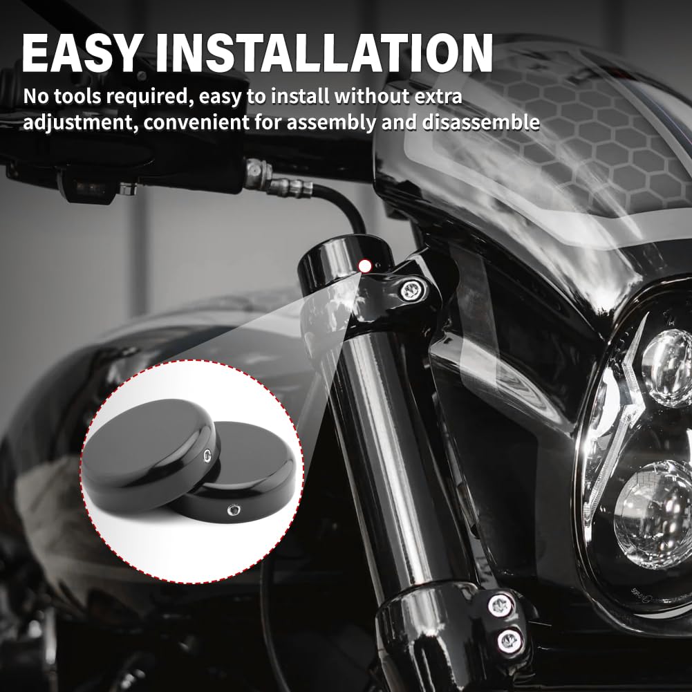 Milwaukee Twins Fork Stem Nut Cover For Harley 1980-2017