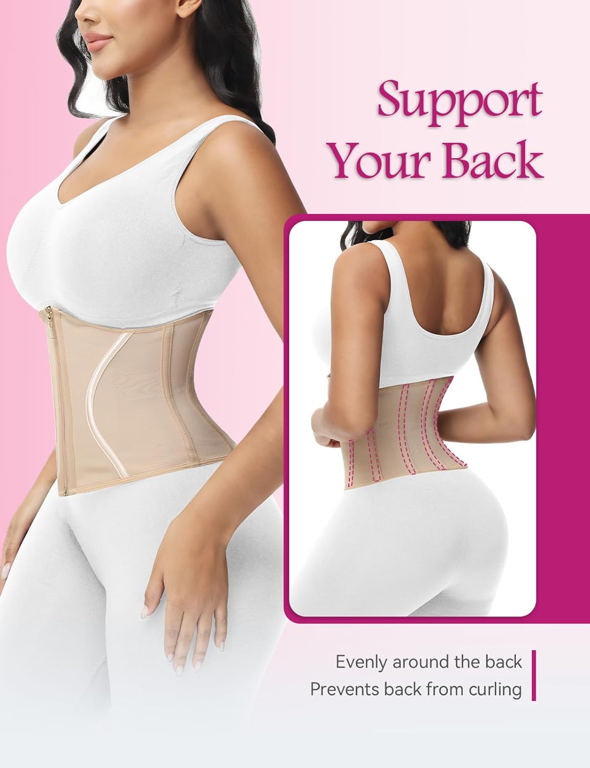 SHAPSHE Short Torso Waist Trainer for Women Corset Waist Cincher Shapewear Tummy Control Workout Hourglass Body Shaper - Image 4