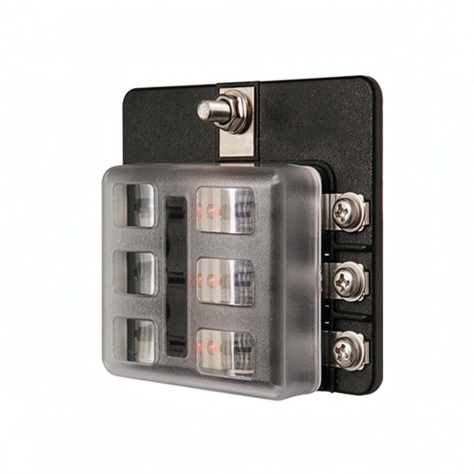 Electrical Protector Box Gray-Tinted Cover 32V Electrical Protector Holder Metal Terminals Auto Electricals 6 Way-image-27