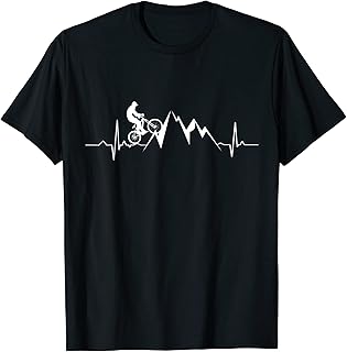 Mountainbike Herzschlag MTB Downhill Geschenk T-Shirt