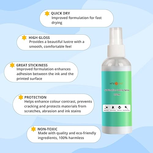 Miniatura 5 de HTVRONT Spray de revestimiento de sublimación para camisas de algodón de 2 x 5.1 fl oz, espray de sublimación para todas las telas, lienzos,