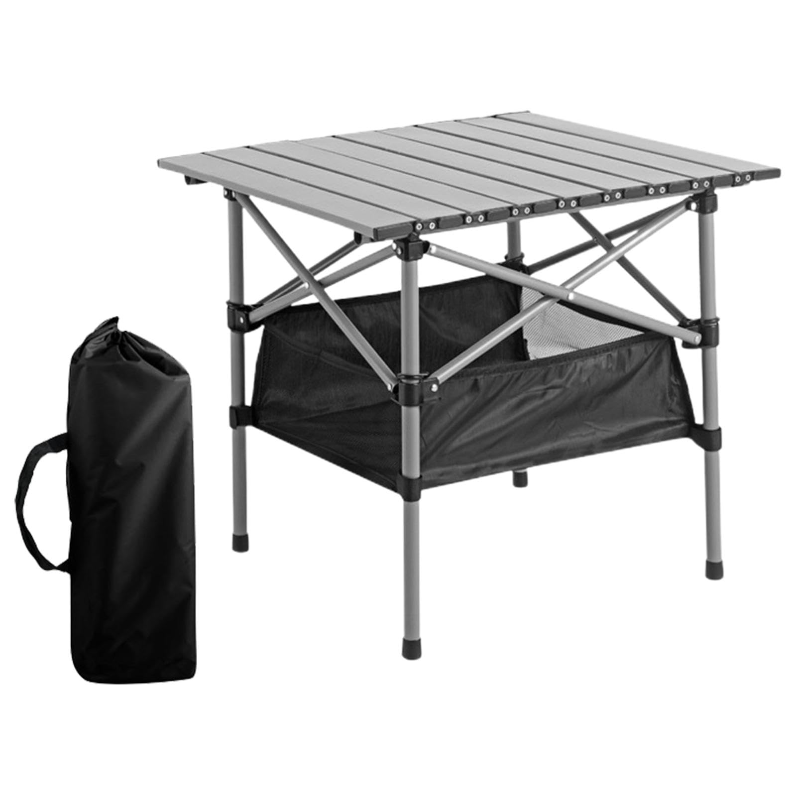 Tavolo da picnic pieghevole portatile, tavolo da campeggio pieghevole | portatile, tavolo da picnic all'aperto con borsa portaoggetti a rete | tavolo da campeggio da picnic in metallo con borsa