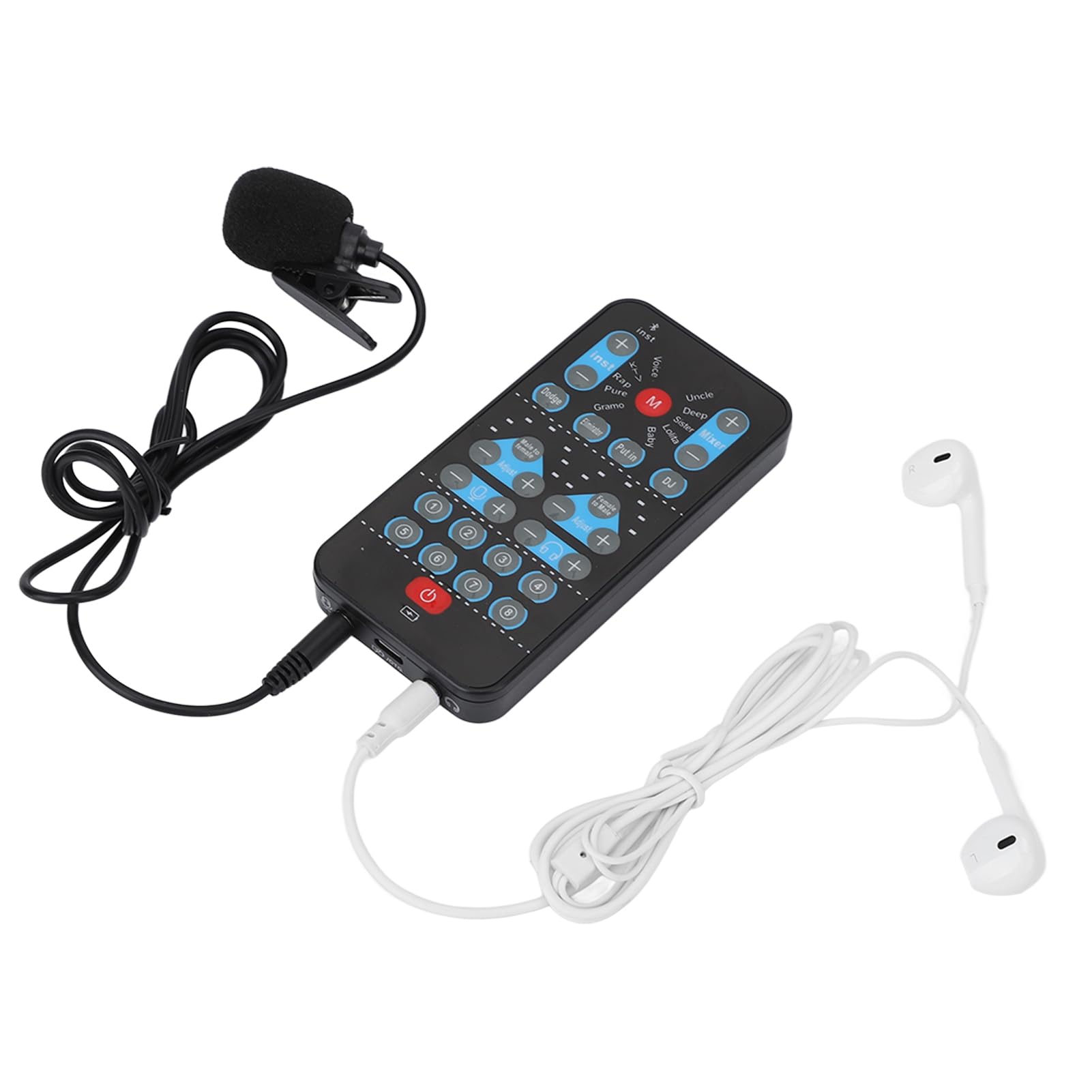 Cambia Voce per, Mini Voice Changer 8 Effetti Sonori Dispositivo Microfono Abbellimento Carta Palmare Telefono Cellulare Computer Dults Halloween Supporto Multi Lingue