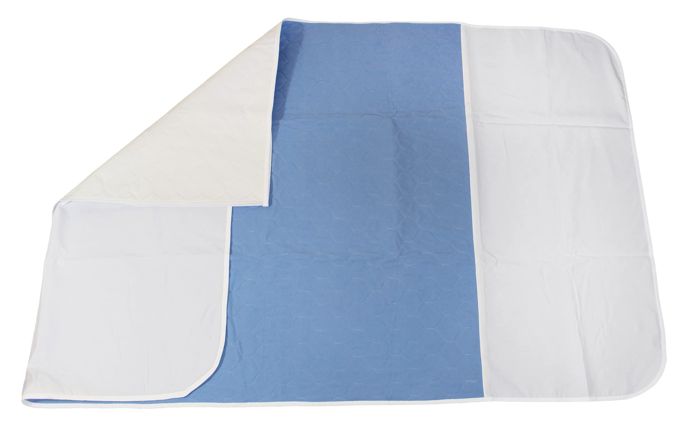 Medi-Inn Bettschutzauflage Bettschutzauflage Waschbar 90 cm x 85 cm, hellblau, 4-lagig mit Flügel, 1 Stück
