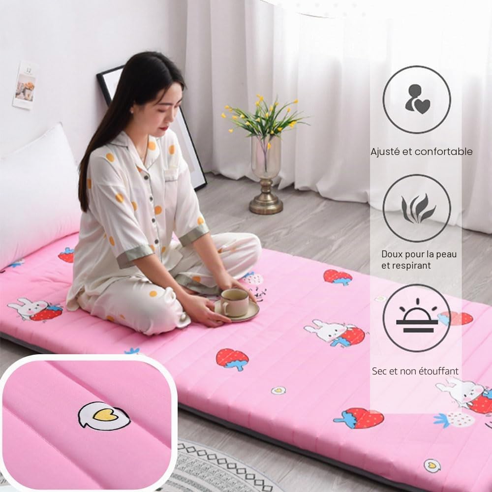XDone Matelas de sol simple épais de 5 cm, matelas futon doux - Tatami japonais portable - Matelas de lit pliable - pour maison, camping, canapé (gris, 90 x 190 cm)