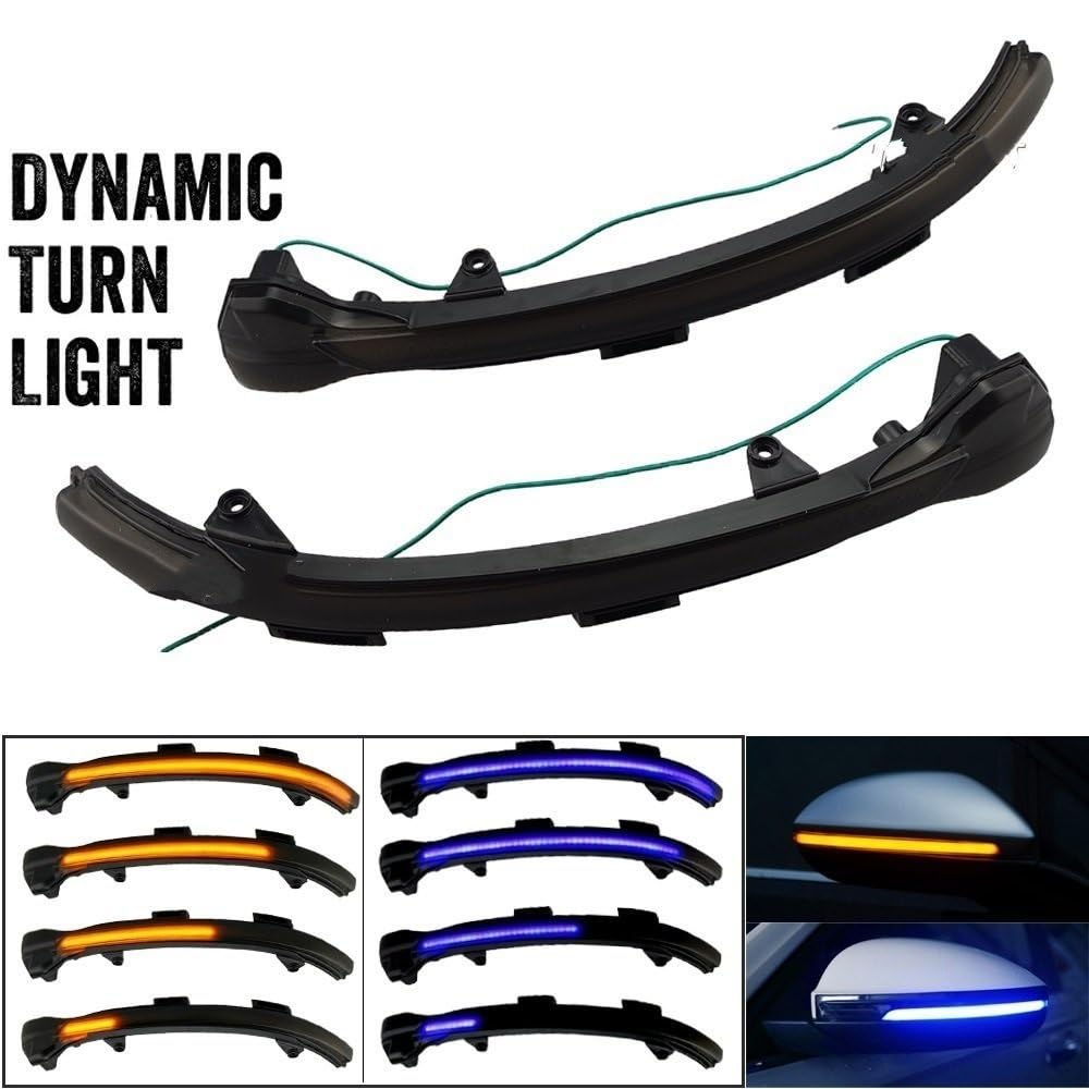 Direzione Dinamico Indicatore per Golf 7 GTI R GTE GTD MK7.5 2013-2019 2 Pezzi LED Dinamico Specchietto Retrovisore Laterale Lampeggiatore Indicatore di Direzione
