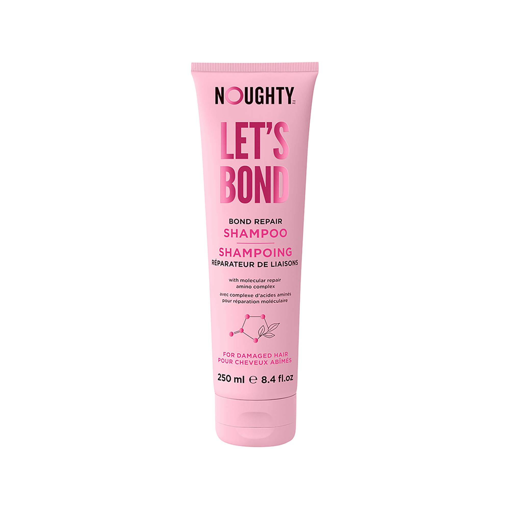 Noughty Let's Bond Builder Shampoo for Repair Restorative Formula for Chemically Treated and Coloured Hair Strengthening Formula to Reduce Breakage and Protect Colour for Longer 250ml