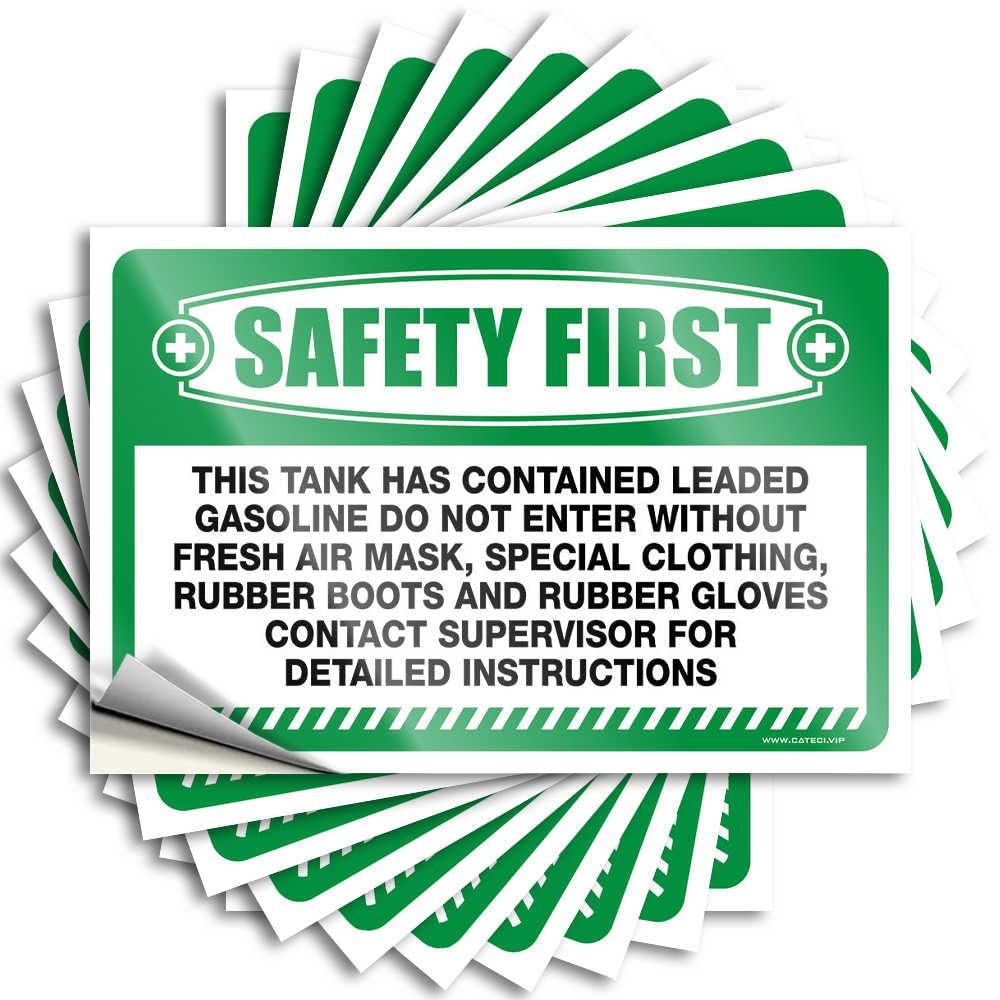 Tattoo Small Easy Apply | Safety First This Tank Has Contained Leaded Gasoline Book Garage Peel and Stick(12X18CM)