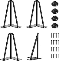 Vista 1 de SMARTSTANDARD Patas de mesa de horquilla de 8 pulgadas, 1/2 pulgadas de diámetro, 3 varillas de metal, proyectos de bricolaje para mesitas de noche