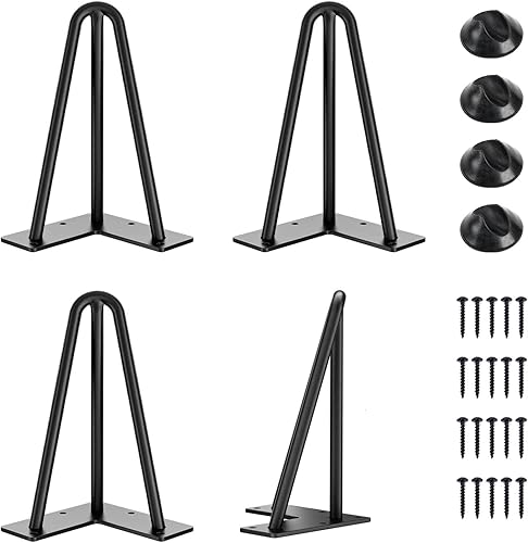 SMARTSTANDARD Patas de mesa de horquilla de 8 pulgadas, 1/2 pulgadas de diámetro, 3 varillas de metal, proyectos de bricolaje para mesitas de noche