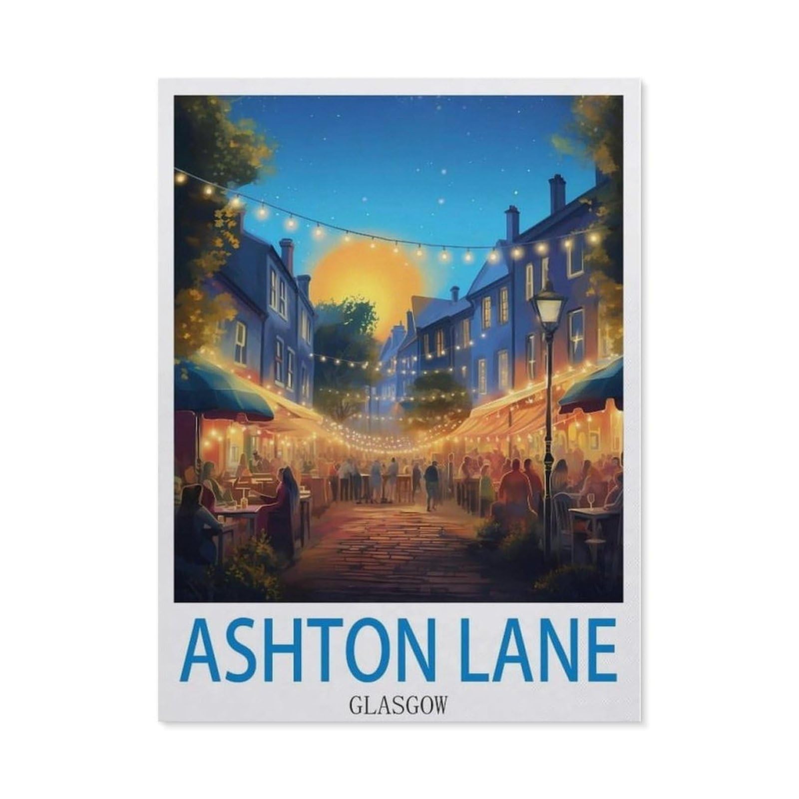 BEAYODKP DIY 5D Diamond Painting，Ashton Lane Glasgow（30 x 40 cm）