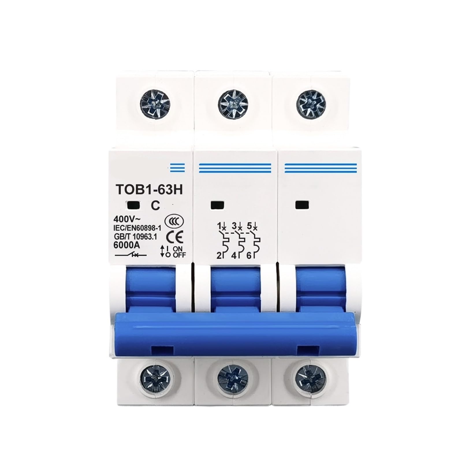 Disjoncteur 3P AC TOB1-63 C50 pour la protection des tableaux électriques triphasés