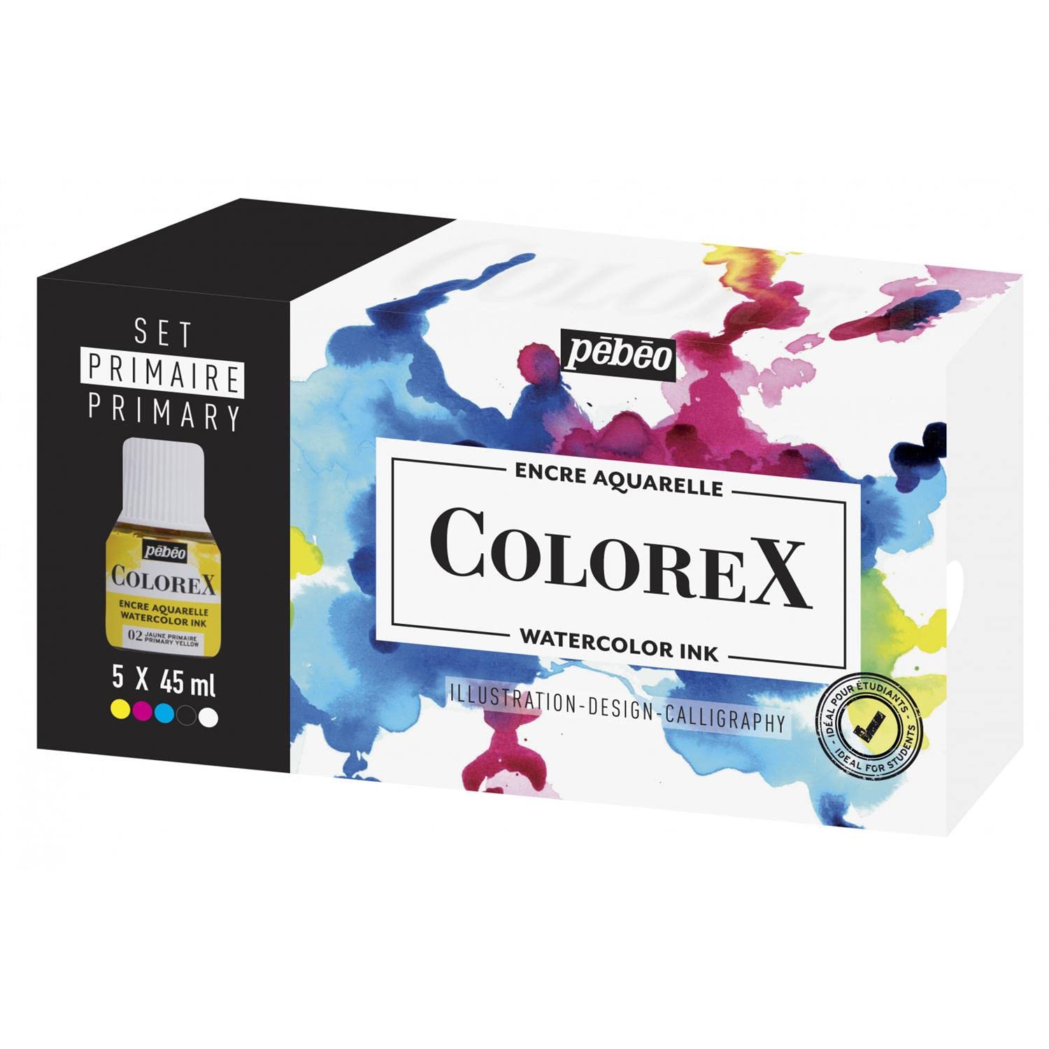 PÉBÉO Set COLOREX 5x45mL encre aquarelle couleurs primaire