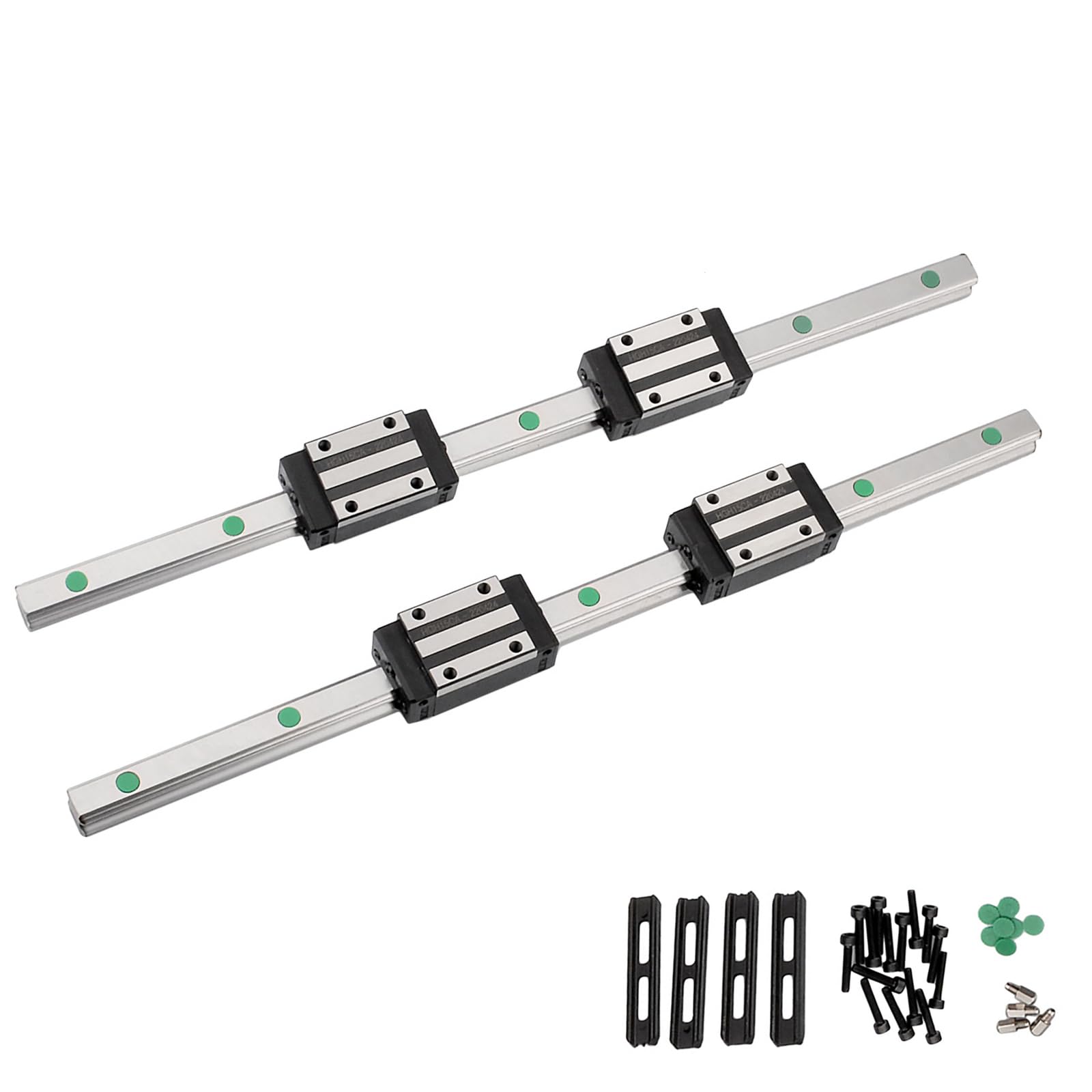 Lot de 2 rails de guidage linéaires HGR15 de 600 mm avec 4 blocs coulissants HGH15CA
