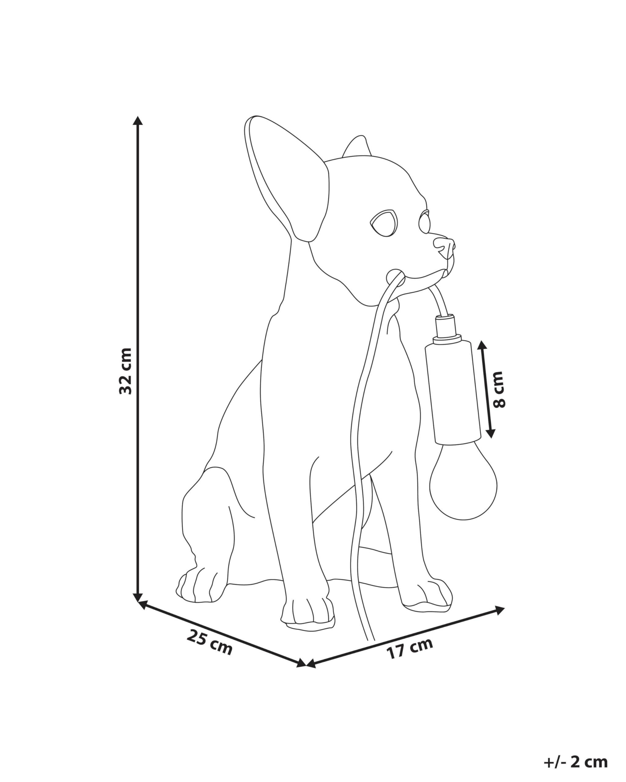 Beliani Tischlampe in Tierform Hund gold Nachttischlampe Leselampe Tischleuchte Rocco