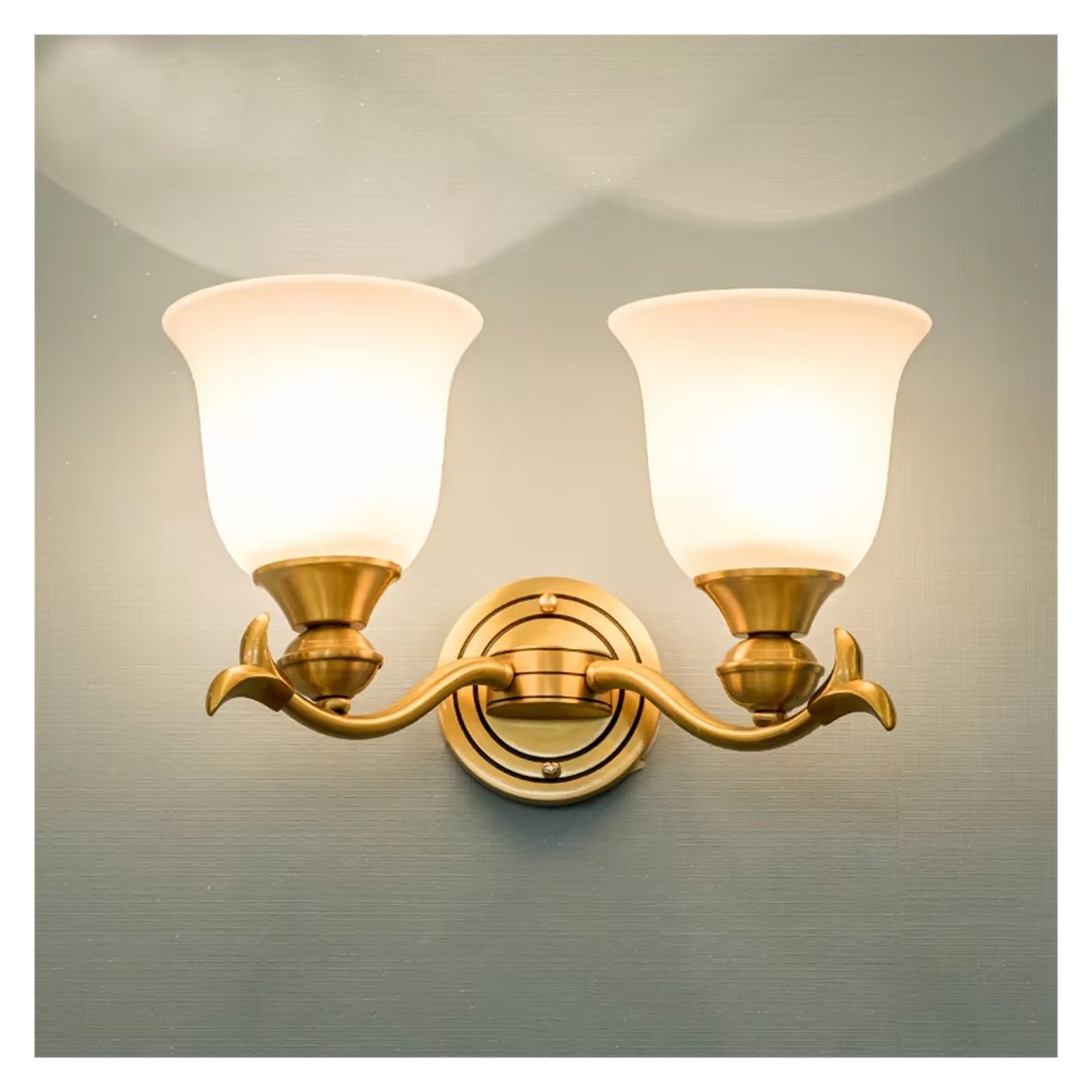 JKJZSALJ Nordic Interior Brass Wall Lamp Led Golden Copper Creative Design Sconce Light For Home Living Bedroom Decor,1Light,2lights