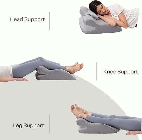 Miniatura 6 de Almohada ergonómica de espuma viscoelástica con cuña propensa, almohada de apoyo para espalda, cuello, soporte de piernas, reflujo ácido, uso