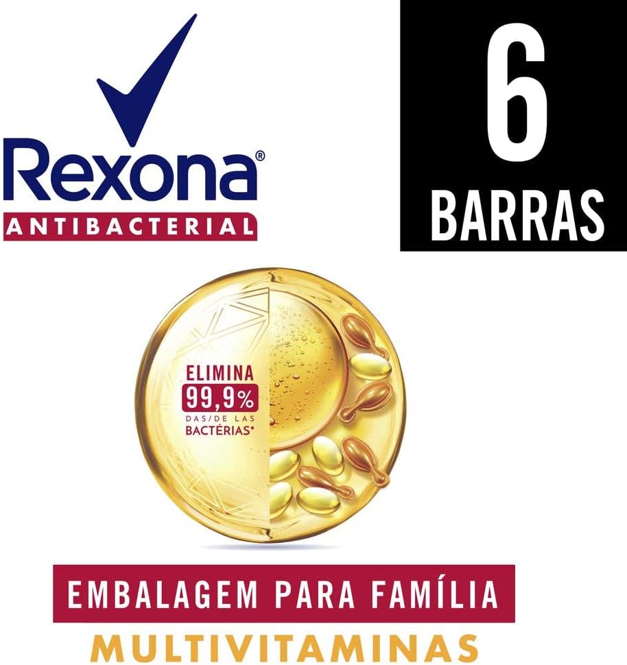 Rexona Sabonete Em Barra Multivitaminas 84G 6 Barras