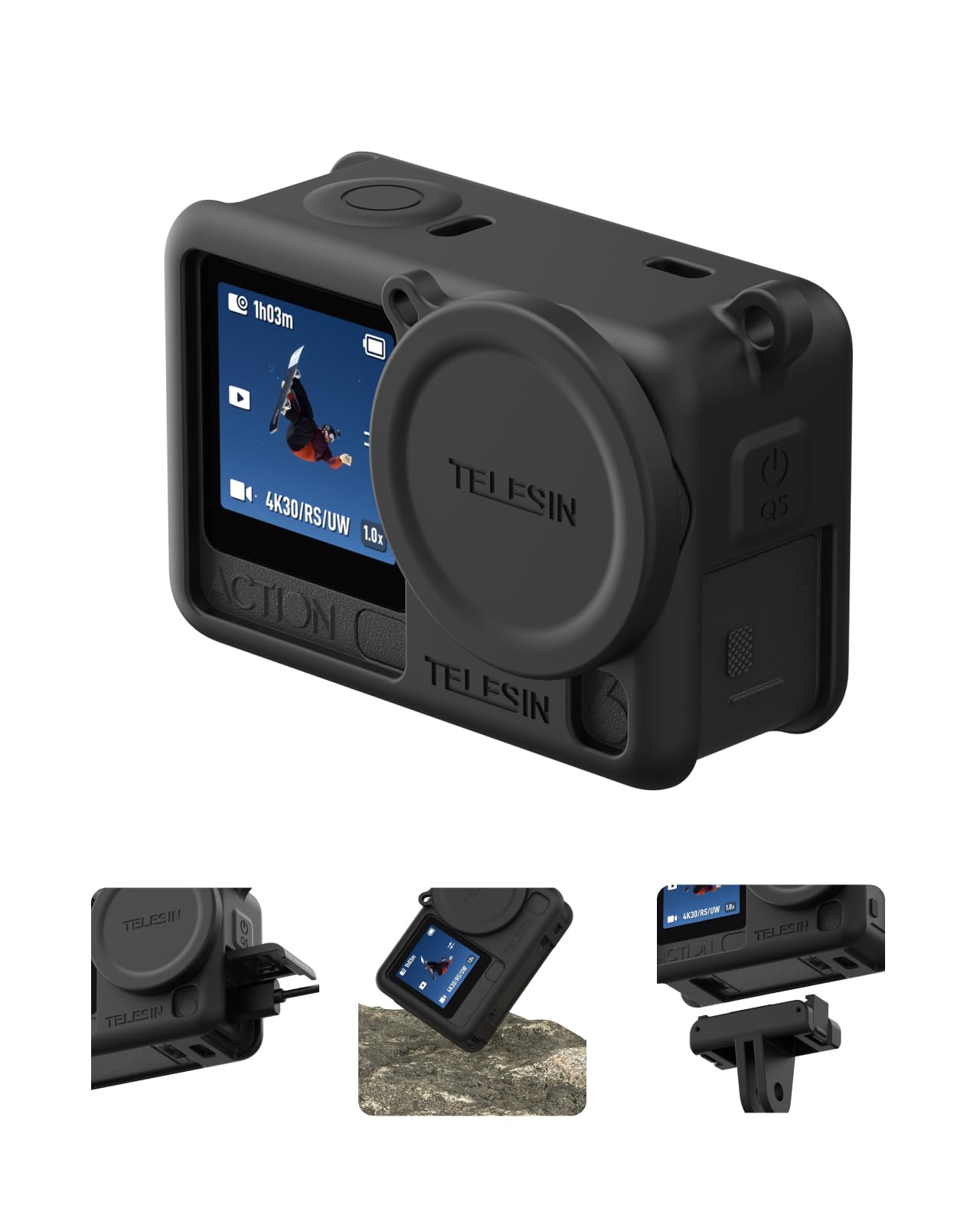 Amazon | TELESIN DJI Osmo Action 6用 保護ケース シリコン保護カバー
