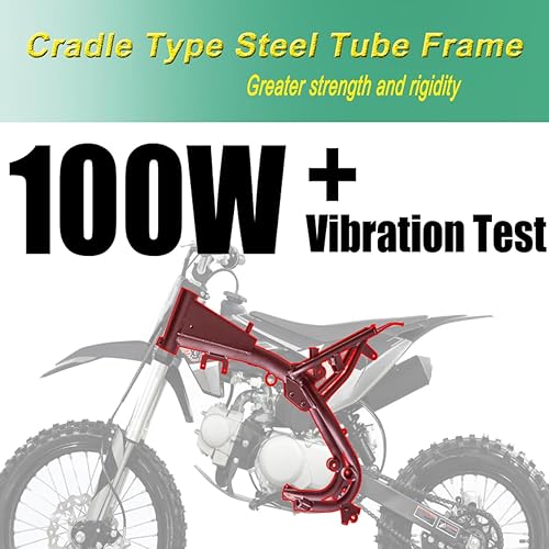 Miniatura 2 de X-PRO X27 125cc Dirt Bike con transmisión semiautomática de 4 velocidades, arranque de patada, neumáticos grandes de 14 pulgadas12 pulgadas. Marco