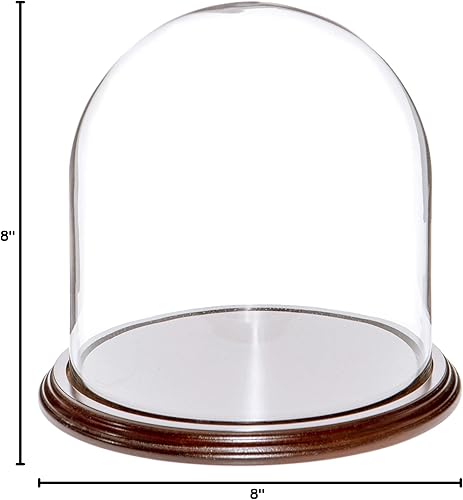 Miniatura 2 de Plymor Cúpula de cristal de 8" x 8" (base de chapa de caoba oscura)