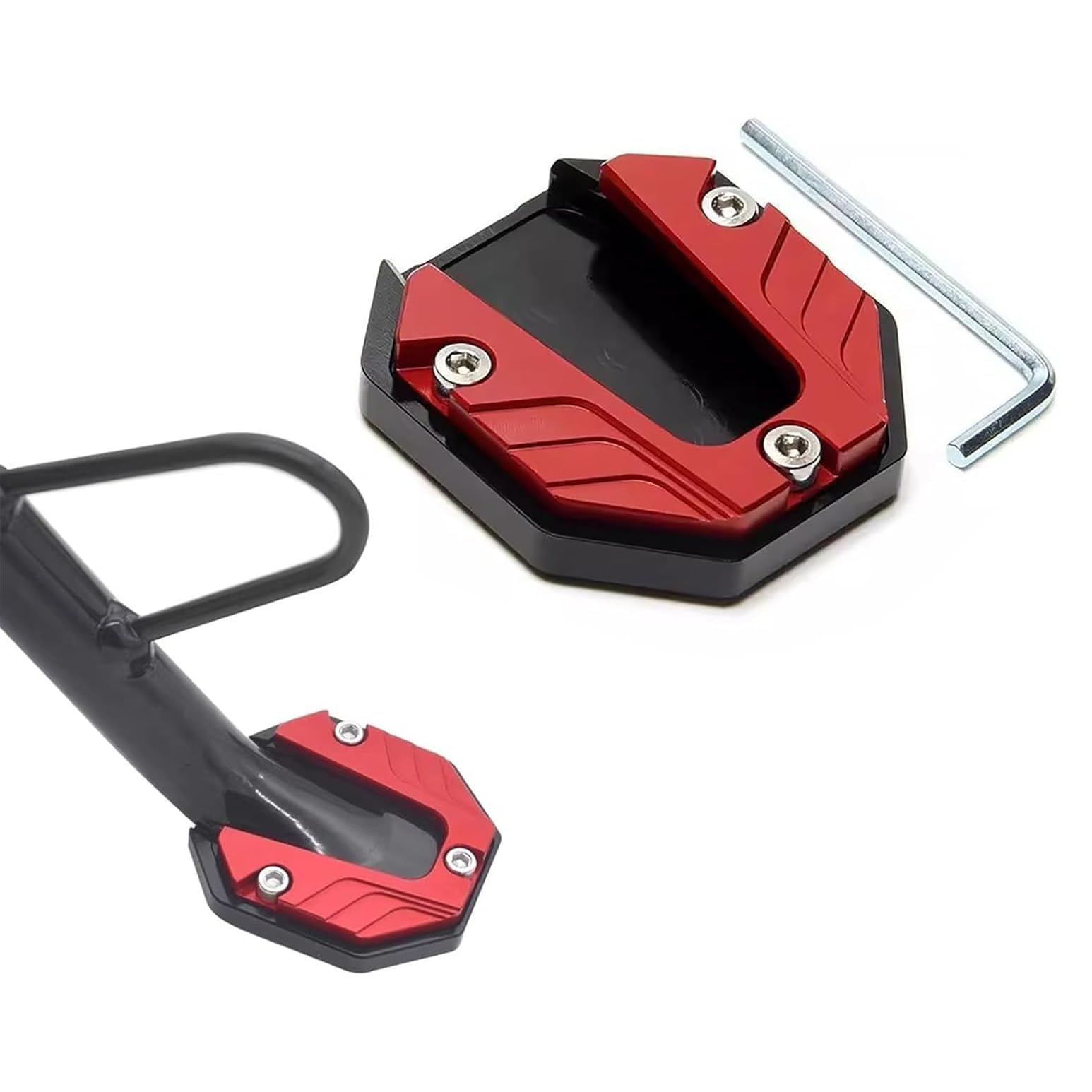 EOEIIQXZJXG Motorcycle Kickstand Extension Plate for Honda Shadow VT 750 1100 VTX 1300 1800 C, Foot Support Plate Anti-slip Parking Stand Pad Motorcycle Accessories,A-normal
