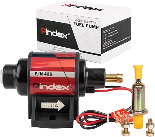 Pindex Universal 12v 2-3.5psi Bomba de Combustible Eléctrica 28 GPH Gasolina Bomba de Transferencia de Combustible para 4V 6V Carburador