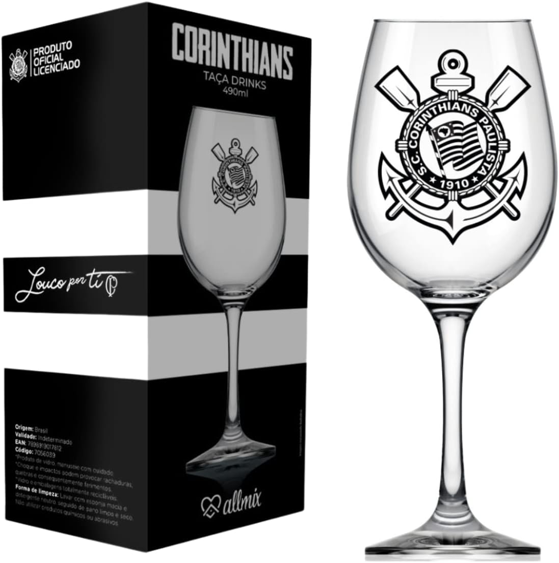 Taça de Vinho Grande Drinks 490ml em Vidro Cristal Corinthia... - imagem principal do produto