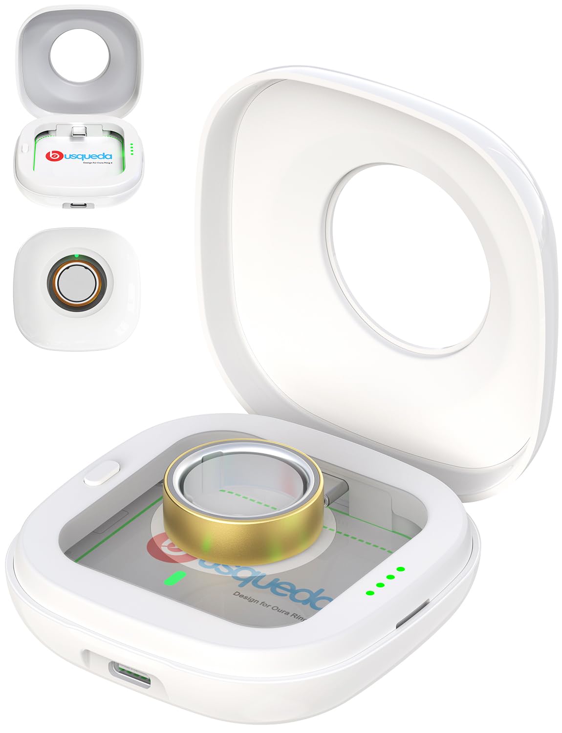 Photo 1 of Wireless Charging Case for Oura Ring 4 Charger, 2000mAh Portable Travel Charging Station Fits All-Sized Ring Gen 4, Up to 30 Days Extra Battery Life (Official Charging Dock Not Included)