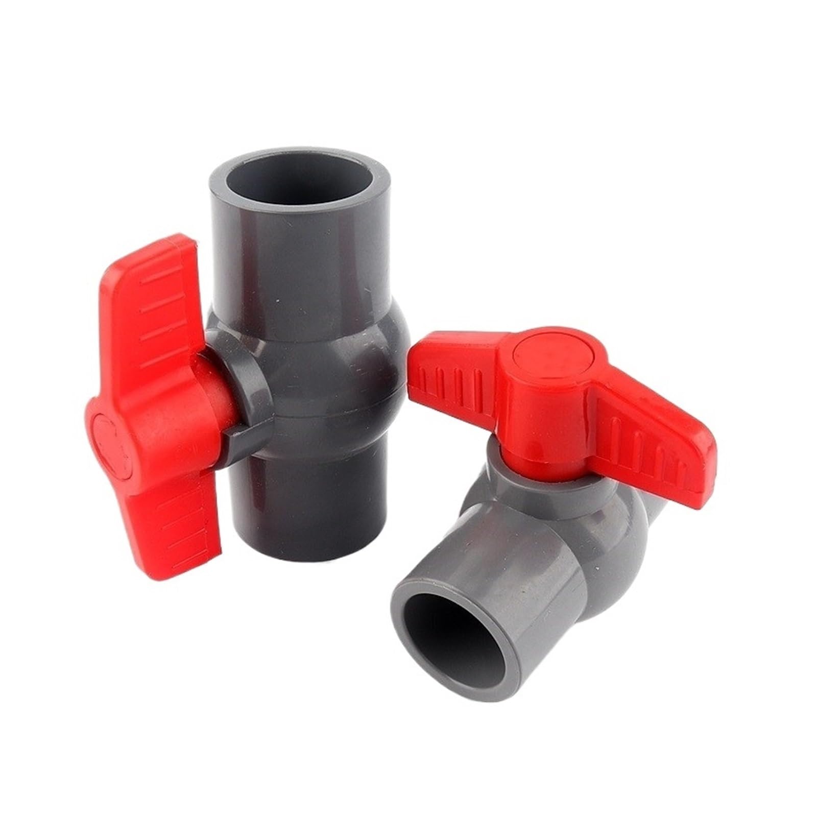CHATROOM 1/3 Pcs 20-160 Mm Grau PVC Flache Kugel Ventil Garten Bewässerung Schlauch Anschluss Armaturen Aquarium Schalter Globe Ventil Große Größe(3pcs,ID 40 mm)