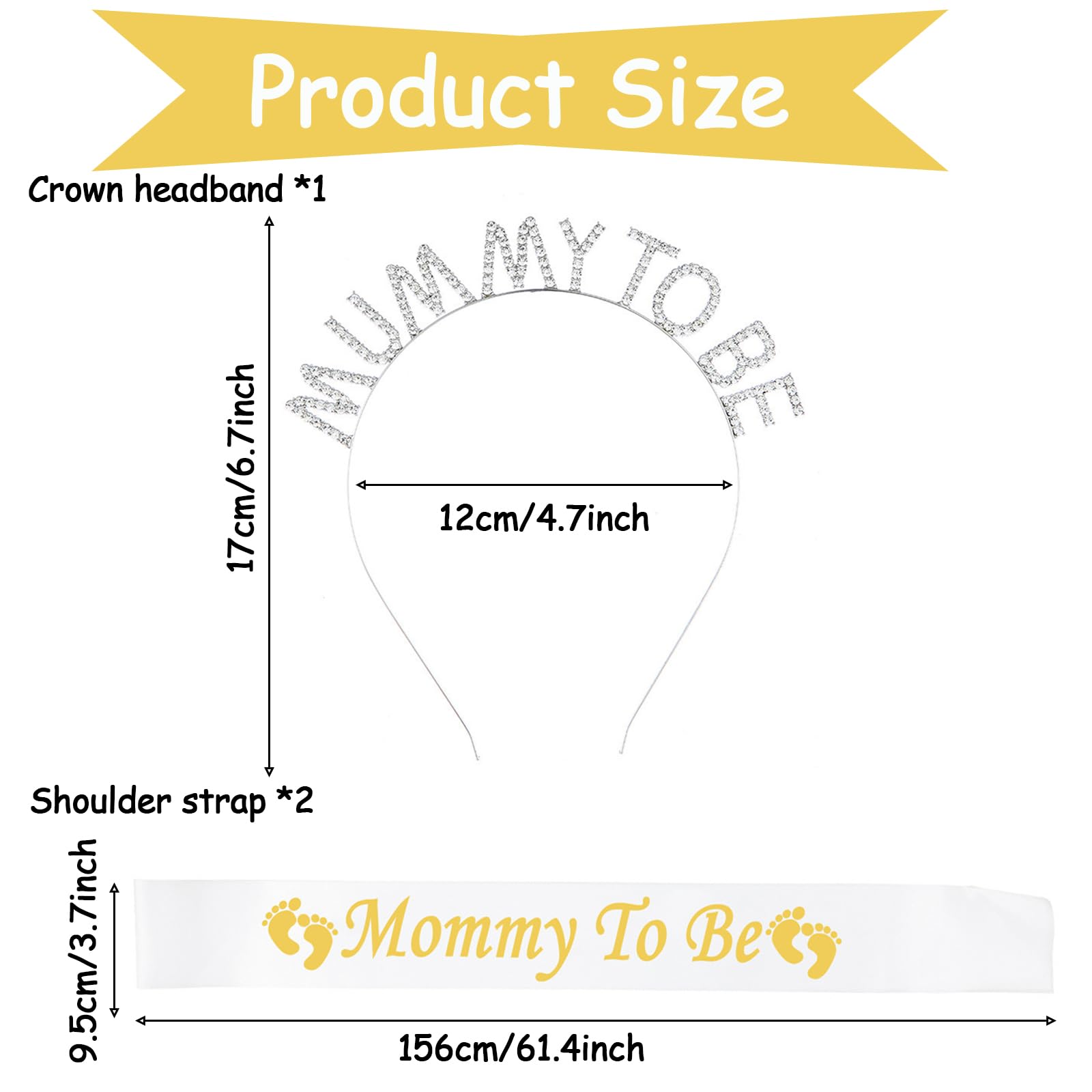 3 Piece Set Mum To Be Sash, Baby Shower Sash Mummy To Be - Image 2