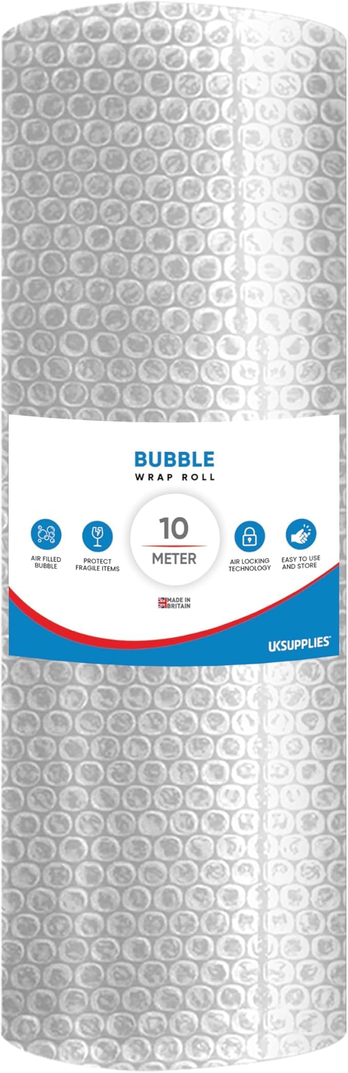 UK SUPPLIES LIMITED Clear Eco-Friendly Bubble Wrap Roll (Pick Any Size 300MM to 1000MM) Lightweight Packing Wrap for Shipping, Moving House & Storage, Protective Air Bubble Packaging, 750MM x 10M