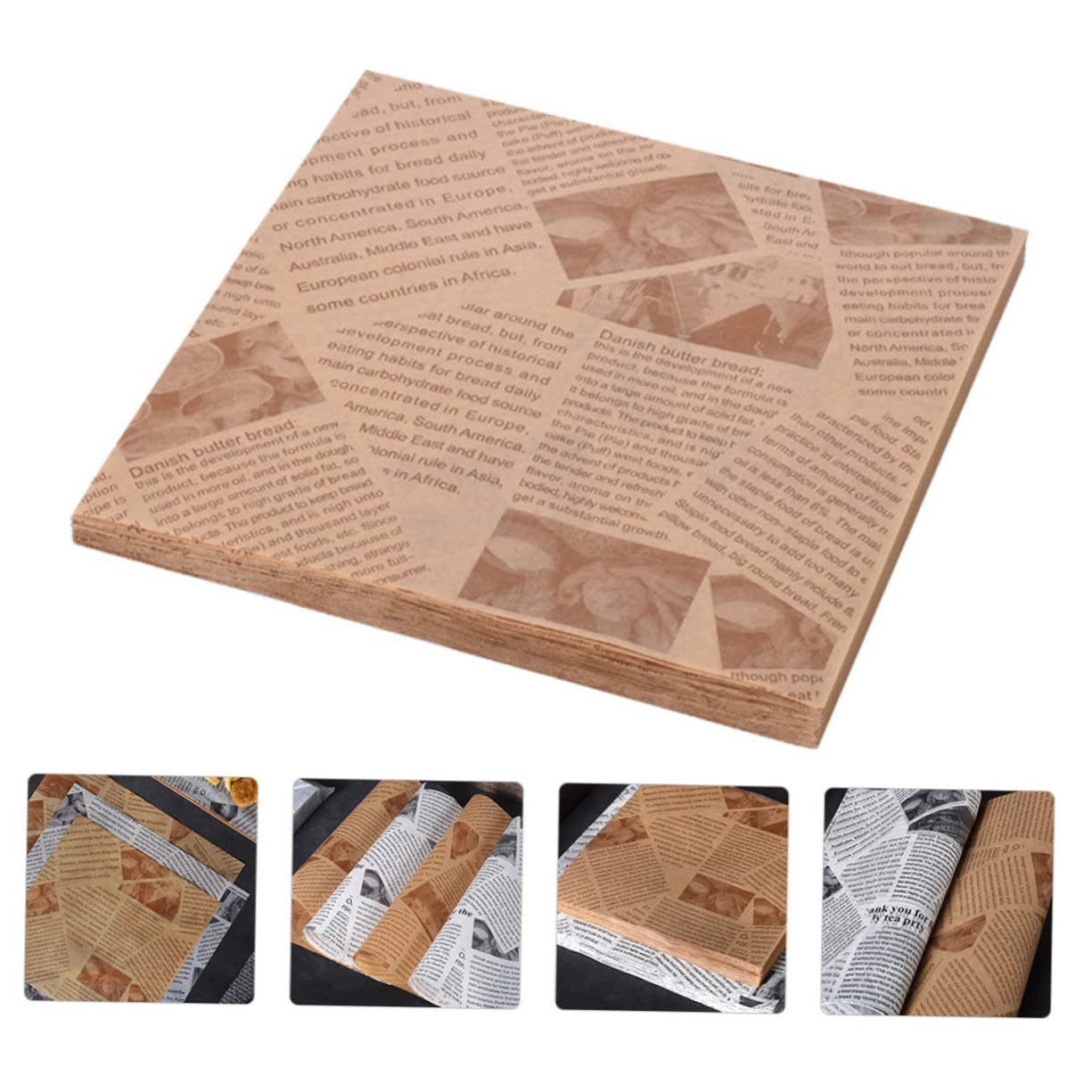 Papier Cuisson 500 Pièces en Pâte de Bois, Séparation D’huile