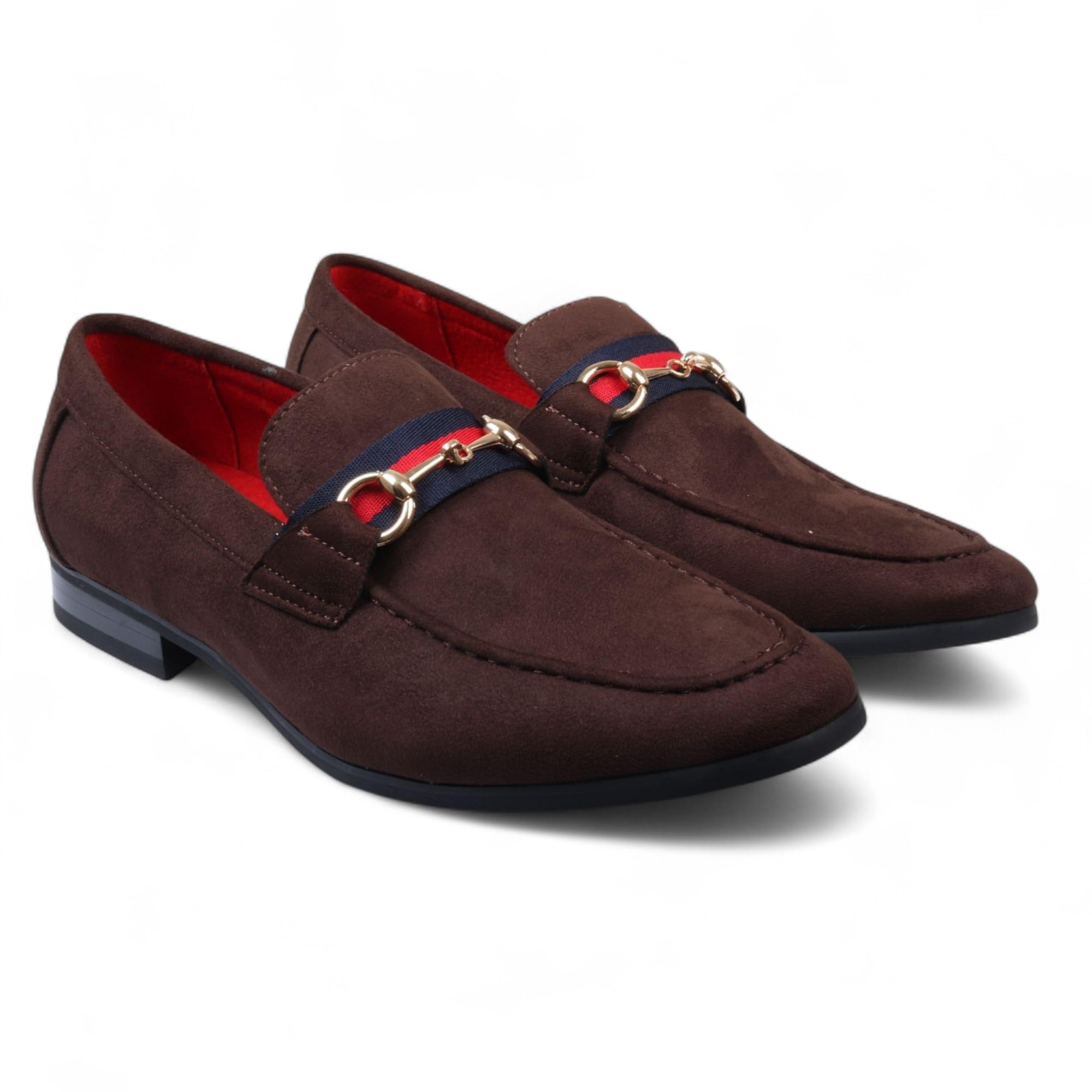 Mocasines de Ante para Hombre Dolcetto con Hebilla Dorada. Zapatos de Vestir Sin Cordones.