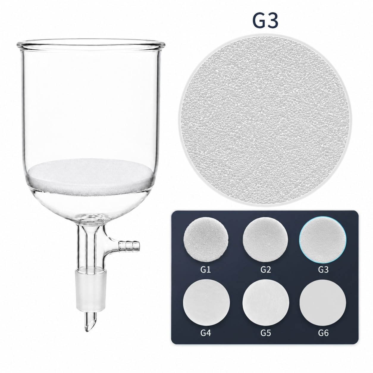 Lejek G3 Dysk Szkło Borokrzemowe Filtr Próżniowy Lab Adapter Szlif-3000ml/40