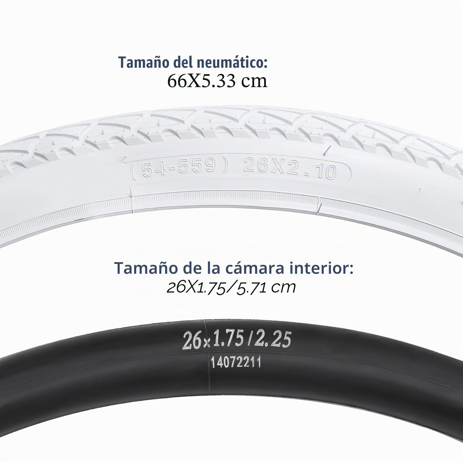 YunSCM 2 neumáticos plegables de 26 pulgadas, 26 x 2,10 Plus de 66 cm, válvula de tubo compatible 54-559, bicicletas de carretera. Neumáticos de bicicleta de 26 x 2,0 y 26 x 2,10 y 26 x 2,125 mm