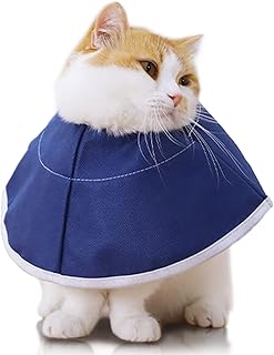 Cat Cone Collar, Soft Nonwoven Fabric Elizabethan Collar, Adjustable Recovery Pet Cone E-Collar for Cats Kitten Puppy, Surgery to Stop Licking and Head Scratching-Prevent Recurrent Infections. (Small)