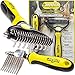 ShedTitan Dog Dematting Tools - 2 PC Set - Undercoat Rake & Dematting Comb for Dogs Doodles - Detangler Brush - Matted Hair Removal Mat Remover - Husky, Pyrenees, Persian Cats, Retriever