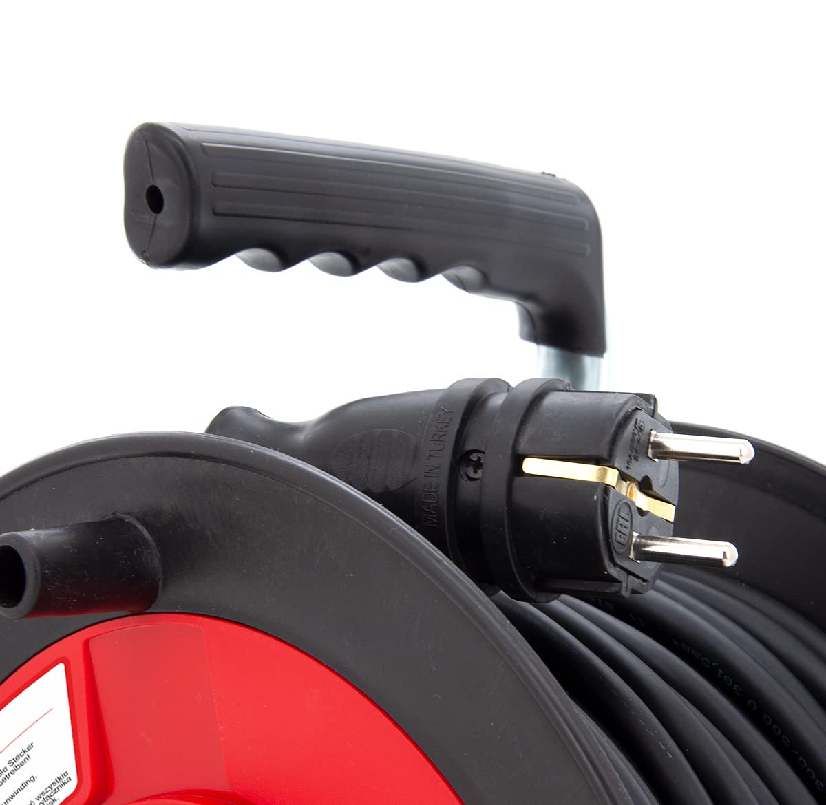 Gomma - Avvolgicavo impermeabile con 4 prese, Schuko IP44, forte e robusto, per esterni H05RR-F 3G2,5mm2 50M
