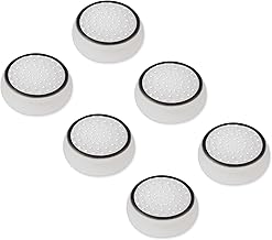 6PCS PS5 Silicone Thumb Cap, Non-Slip Silicone Analog Joystick Thumb Stick Grip Cap for PS2, PS3, PS4, PS5, Xbox One, Xbox Series X/S, Xbox 360, Switch Pro, Wii U Game Controller (Transparent Black)