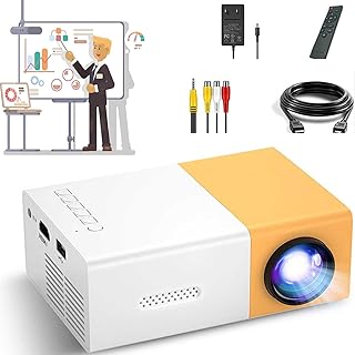 Portaflixx Pocket Projector 2.0, Portaflixx Projector, Household Outdoor Mini Portable Phone Projector, LED Video Projector for Home Theater, 1920 * 1080P HD Supported for iOS/Android/Laptop (Yellow)