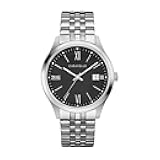 Caravelle by Bulova Men's Dress Quartz Silver Tone Stainless Steel Watch, Black Dial Style: 43B158