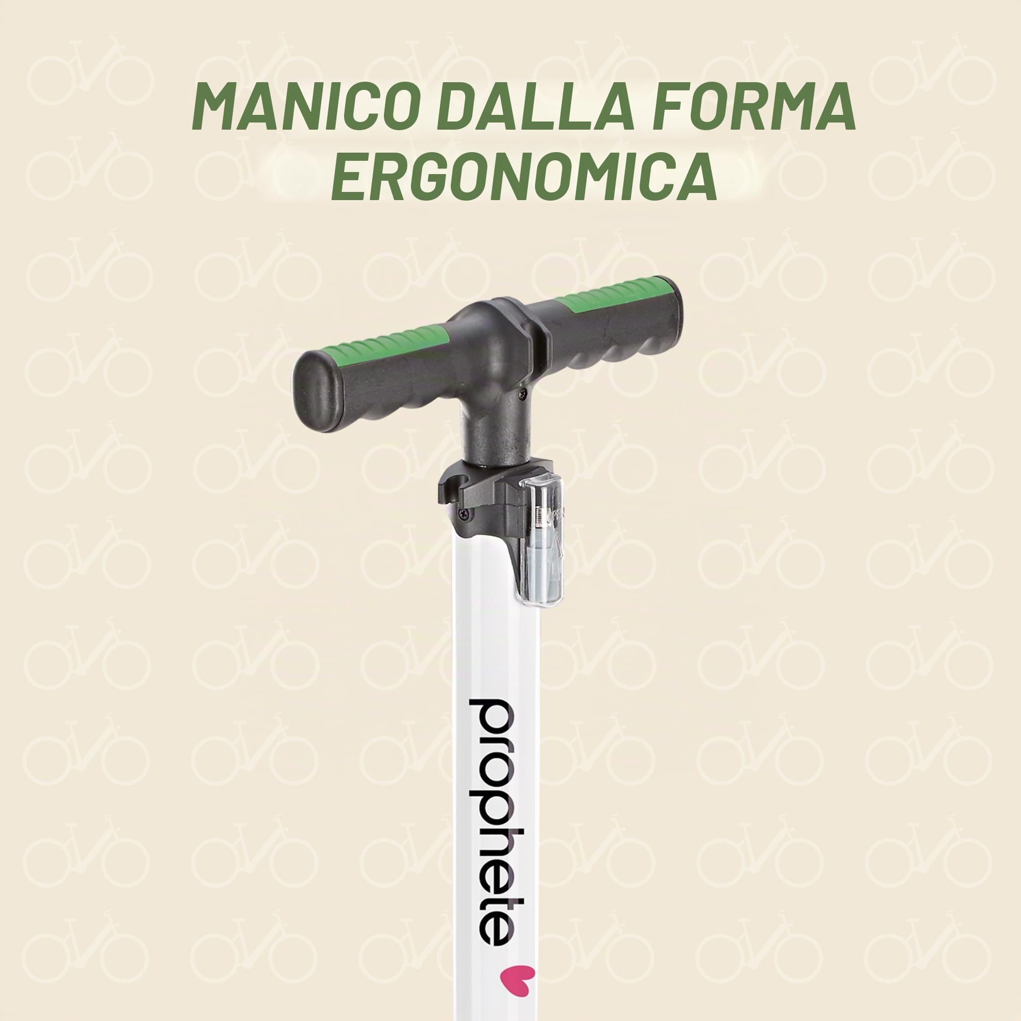 Prophete Hochleistungs-Alu-Standluftpumpe mit Digitalmanometer, Pompa ad Aria per Bicicletta. Unisex-Adulto, Argento/Nero, M