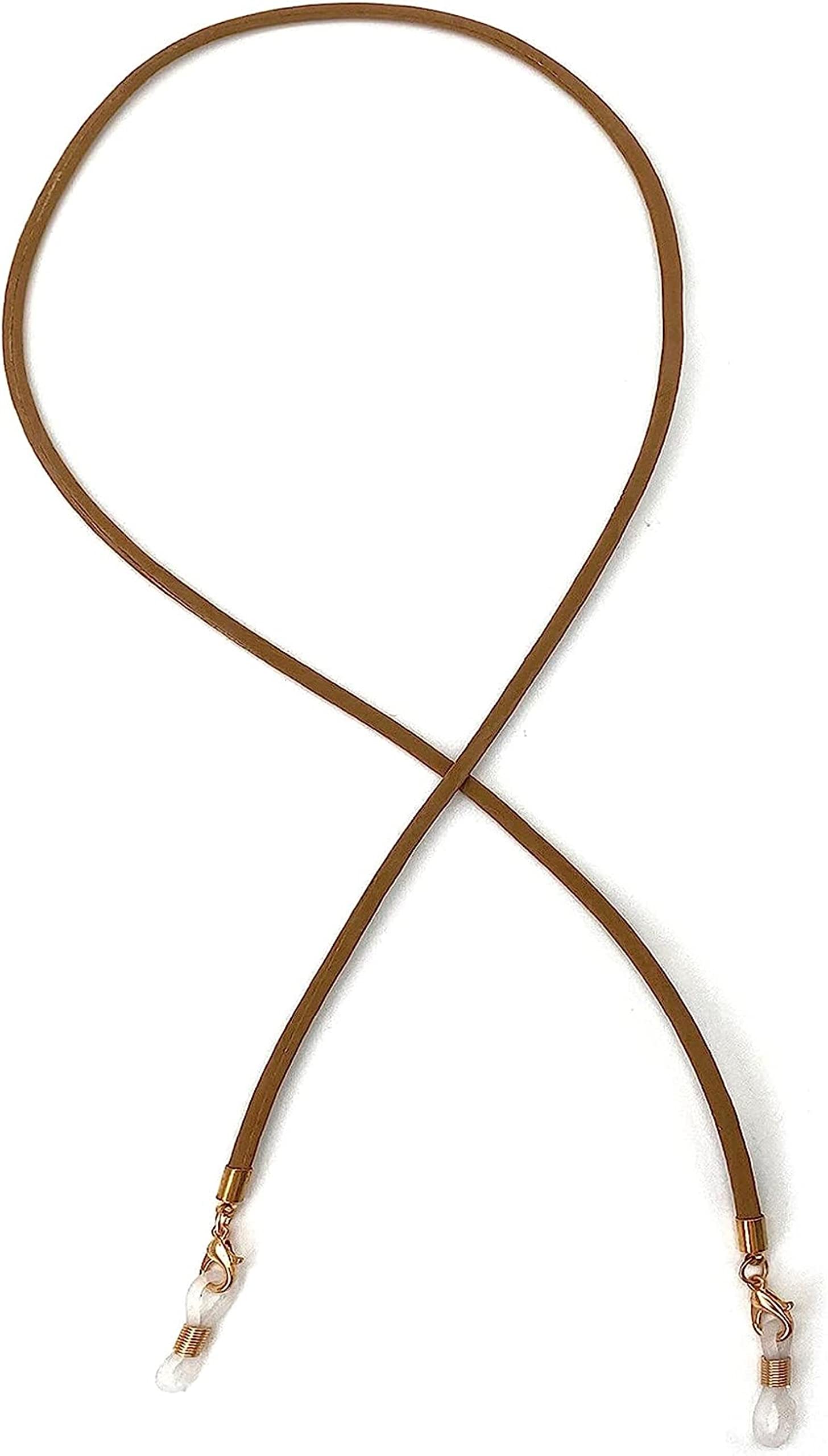 REVAHI Sangle de Lunettes en Cuir PU Réglable Antidérapant Sangle de Lunettes Cordon de Cordon de Chaîne pour Femmes et Hommes,Kaki