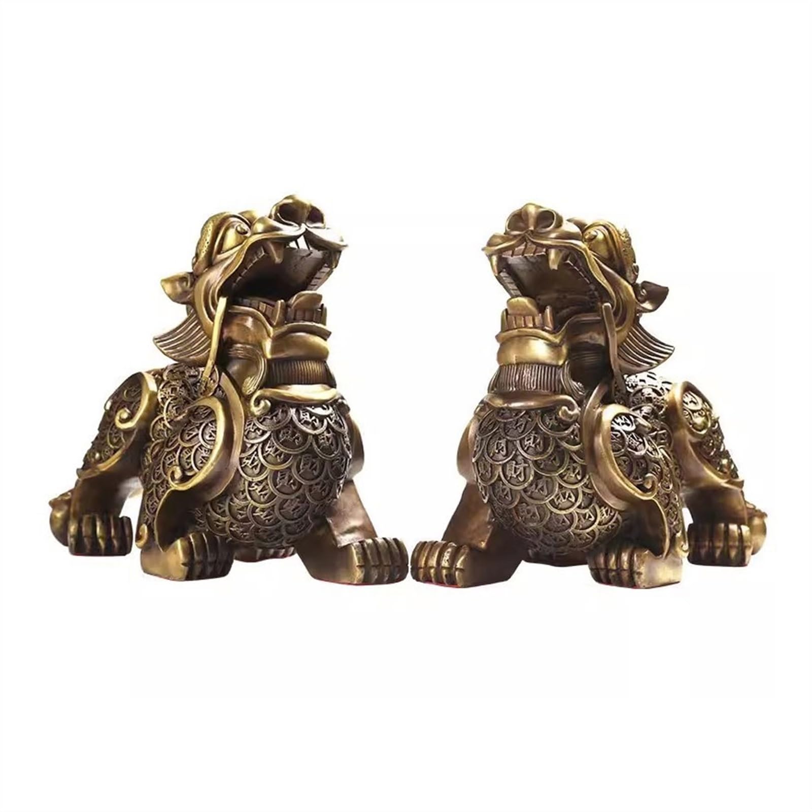 BHGFYXBS Statue Decor 1 Pair Of Copper Pixiu Ornaments Living Room Store Home Office Desktop Decorations Fortune Feng Shui Ornaments Sculptures Statues,size_name-XS