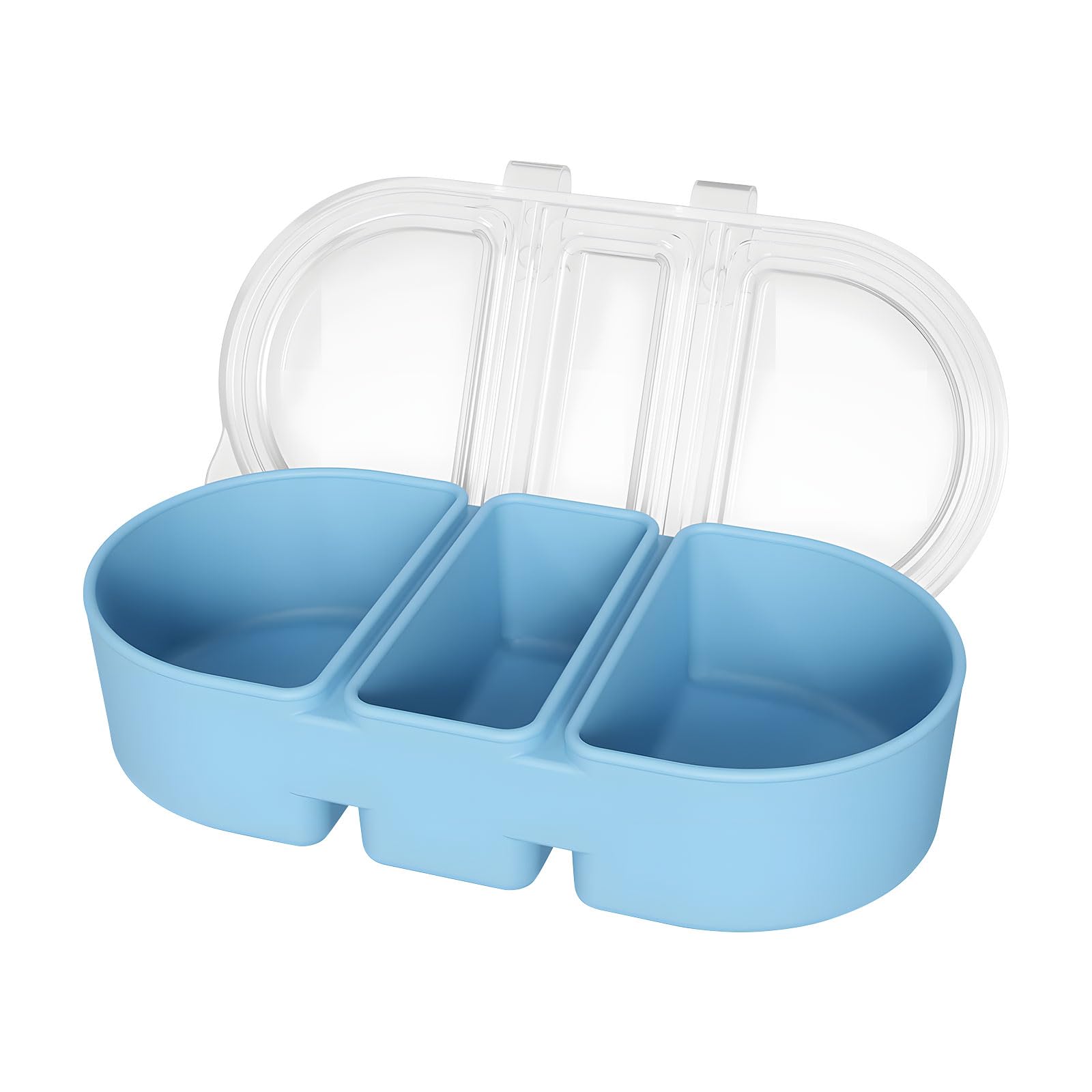 HDOYTXXM (Pack of 3) Silicone Three Section Sauce Storage Cartons Impermeable Shih Tzus Seasonings Snackies Oven Safe Refrigerator Safe Kitchen Cold Immune