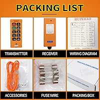 Vista 3 de Transmisor y receptor de control remoto de grúa inalámbrica industrial, 10 botones, material resistente a la corrosión PA66, ignífugo reforzado