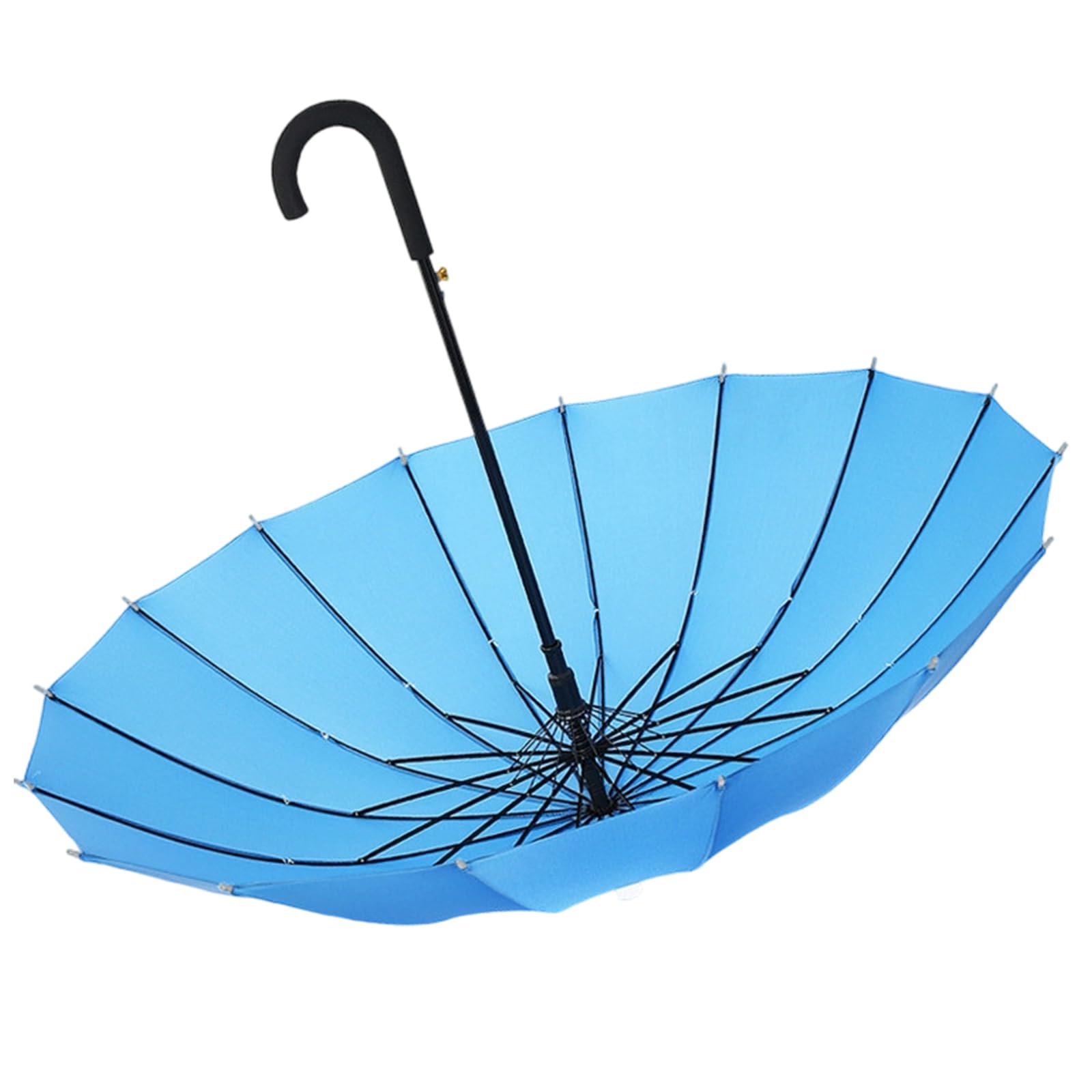 Ombrello lungo ergonomico con manico curvo per una presa comoda, ridotta pressione della mano, design antivento, costruzione per pendolari quotidiani, ideale per uso esterno con condizioni