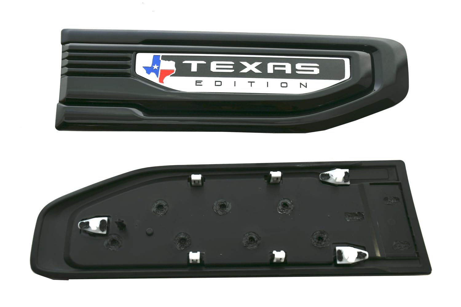 Coppia di emblemi di ventilazione Texas Edition 3D per lato conducente e passeggero, compatibili con Sierra GM 85160715 86532094 2019-2025 (linea nera)